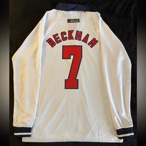 David Beckham #7 England Longsleeve S-XL 1998 Home Jersey Retro